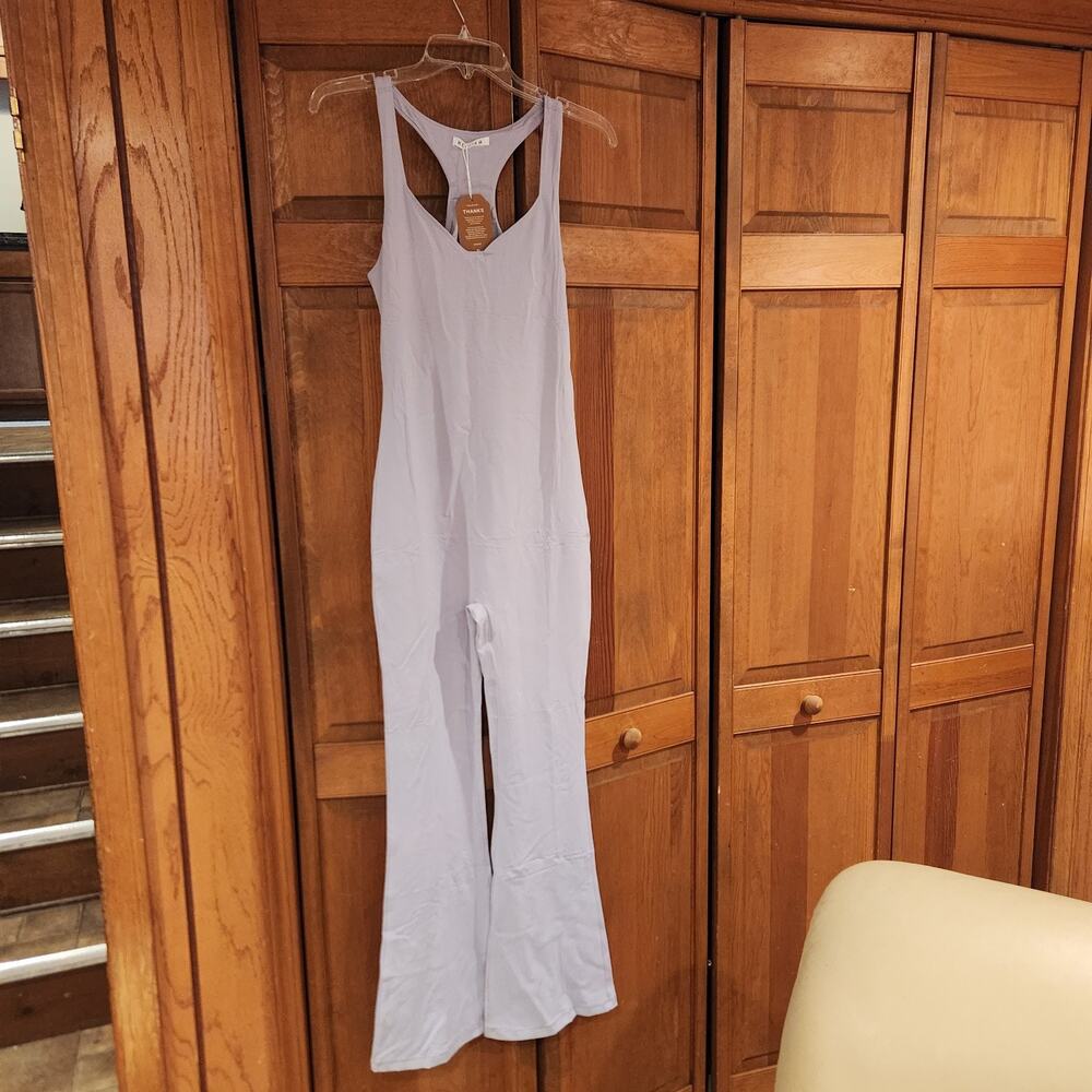 NWT Reoria Lilac‎ Purple Racer Back Flared Lycra Bodysuit